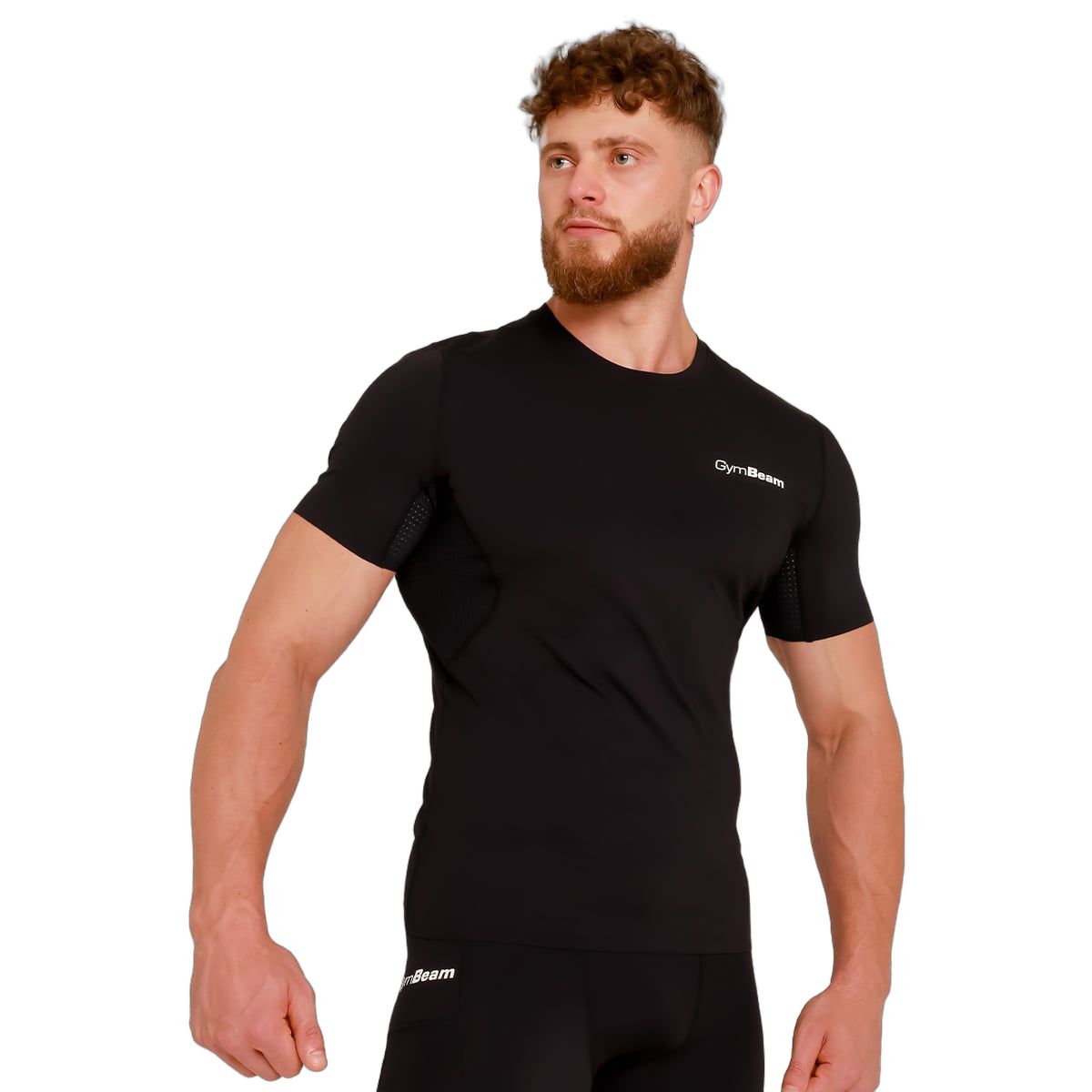 GymBeam T-Shirt Herren Slim kurzarm Black High Kompression 1 St