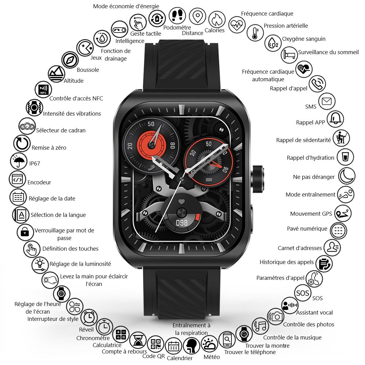 Platyne Multifunktionale Smartwatch