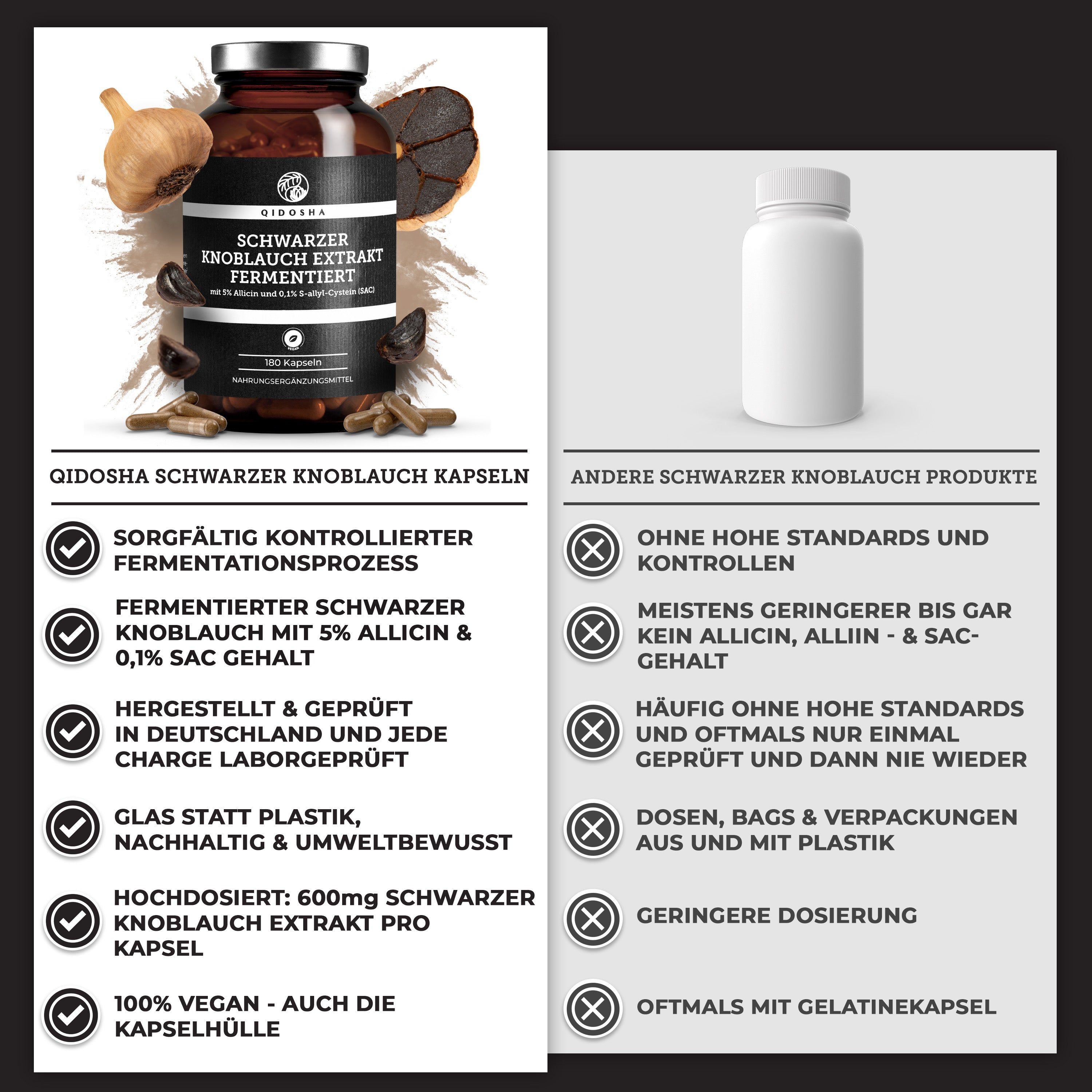 QIDOSHA Schwarzer Knoblauch Extrakt fermentiert