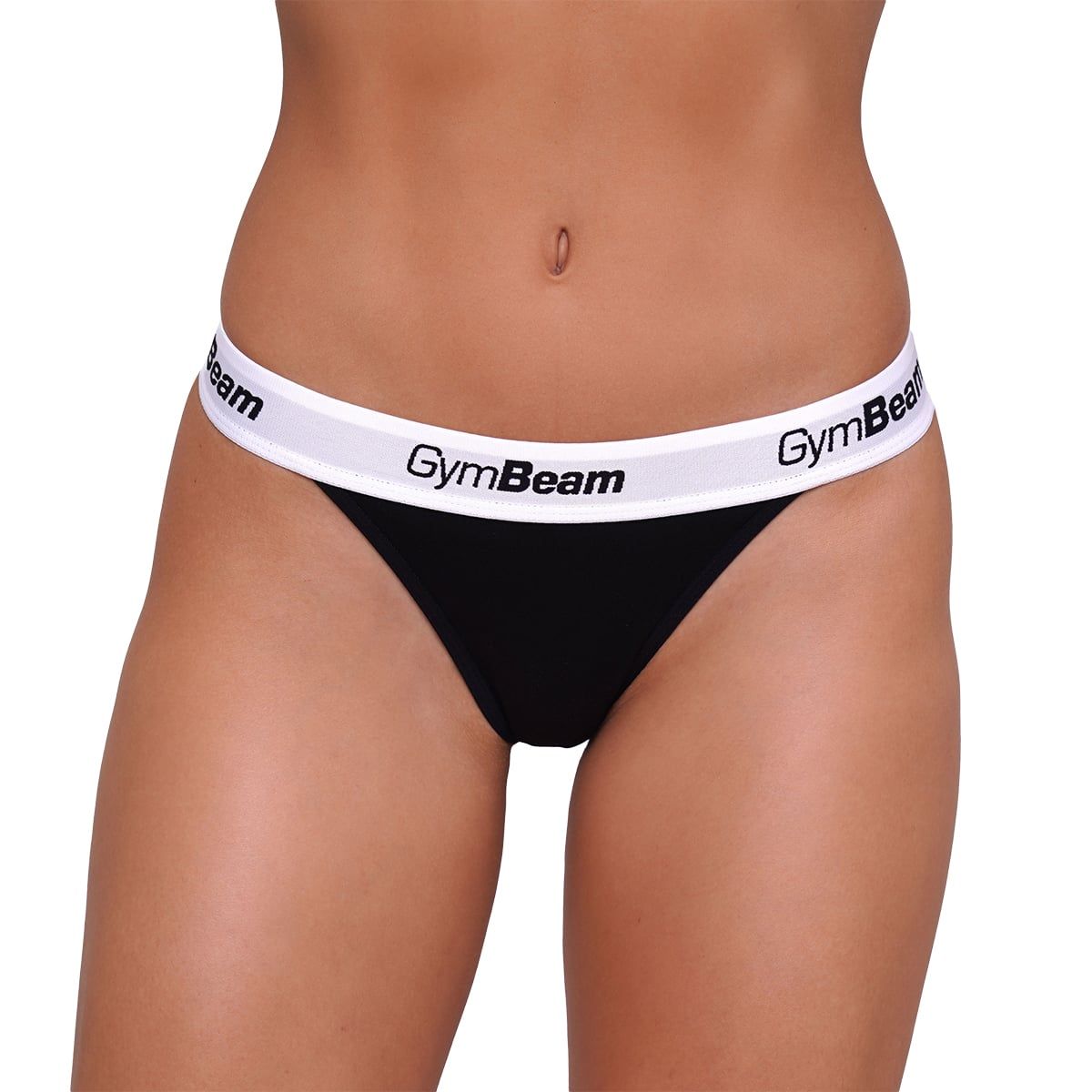 GymBeam Tangas Damen im 3er-Pack Schwarz mit elastischem Taillenbund
