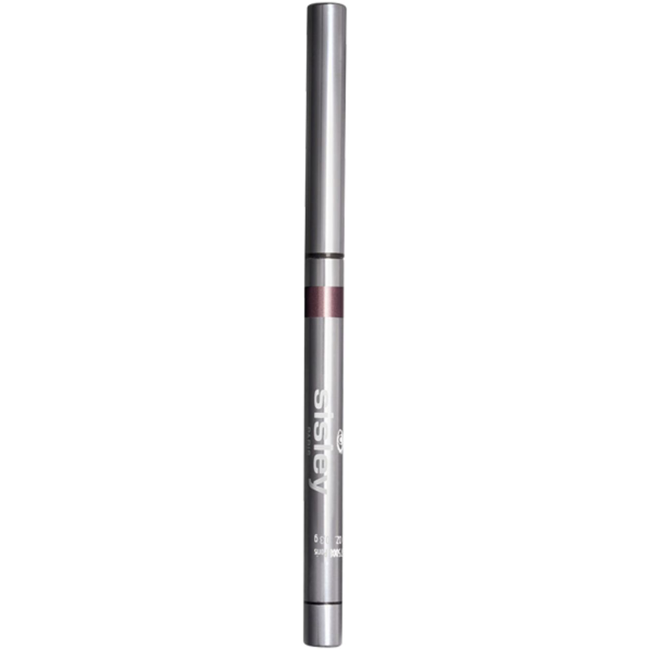 Silberfarbener Eyeliner mit schwarzer Spitze. Aufschrift Sisley. Dunkelrote Mine sichtbar.