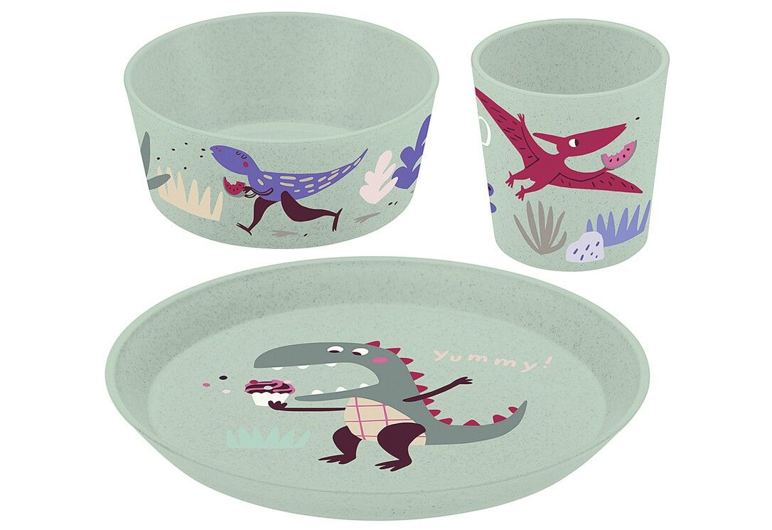 KOZIOL stoviglie per bambini Rex 3 pezzi