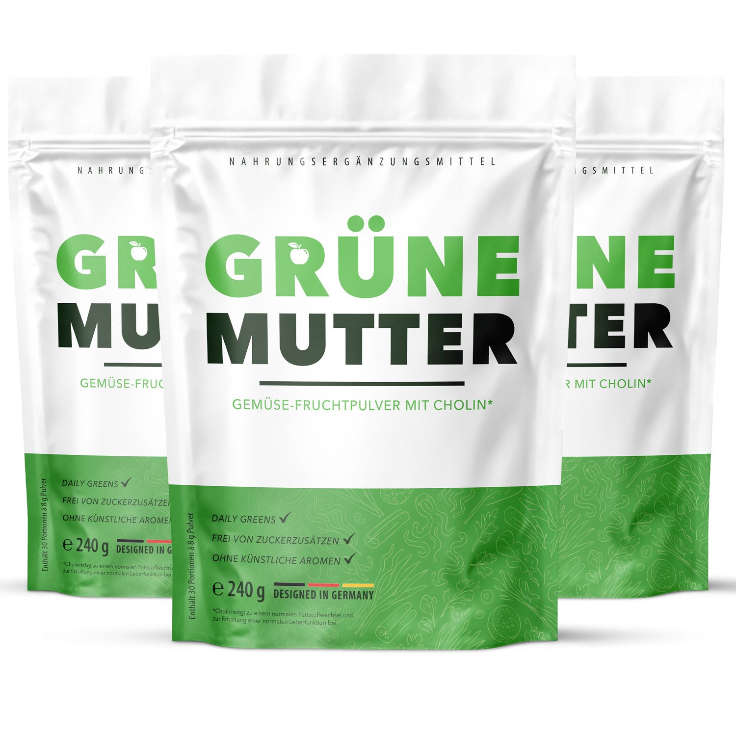 Grüne Mutter Pulver 3x240 g