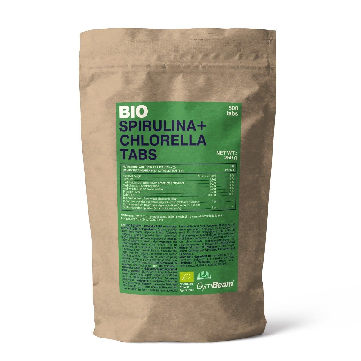 GymBeam BIO Spirulina Chlorella Tabletten 250 g