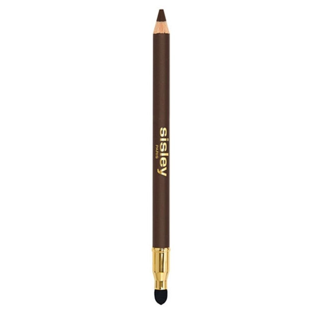 Brauner Sisley Phyto-Khol Perfect Kajalstift mit Applikator. Goldfarbene Details. Auf weißem Hintergrund.