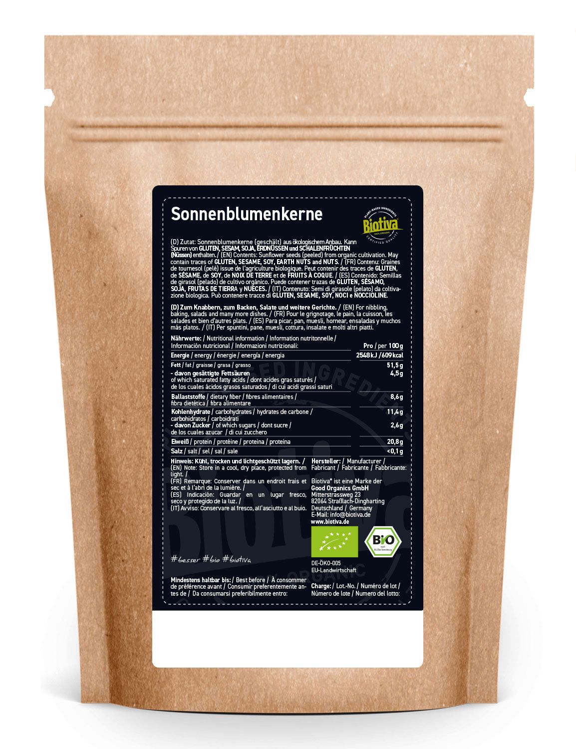 Biotiva Sonnenblumenkerne Bio 2000 g