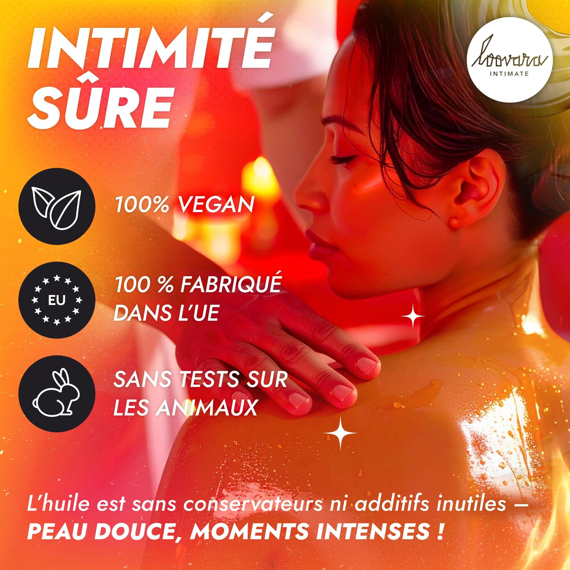 Loovara The Big Warm Up Massageöl: 100% vegan, 100% EU-hergestellt, tierversuchsfrei.
