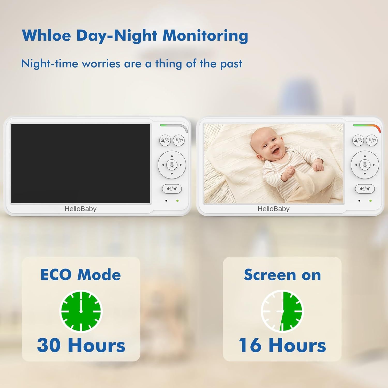 HelloBaby 6 Zoll Baby Monitor mit Kamera