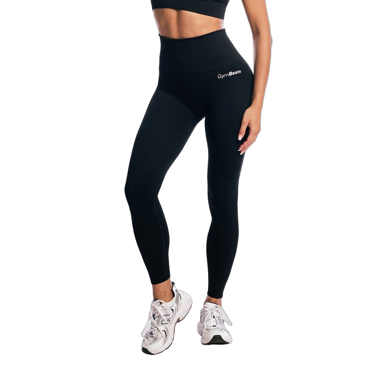 GymBeam Leggings Damen nahtlos mit hoher Taille in Black