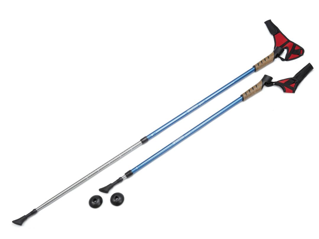 Teleskop Nordic Walkingstöcke mit Korkgriff, Blau