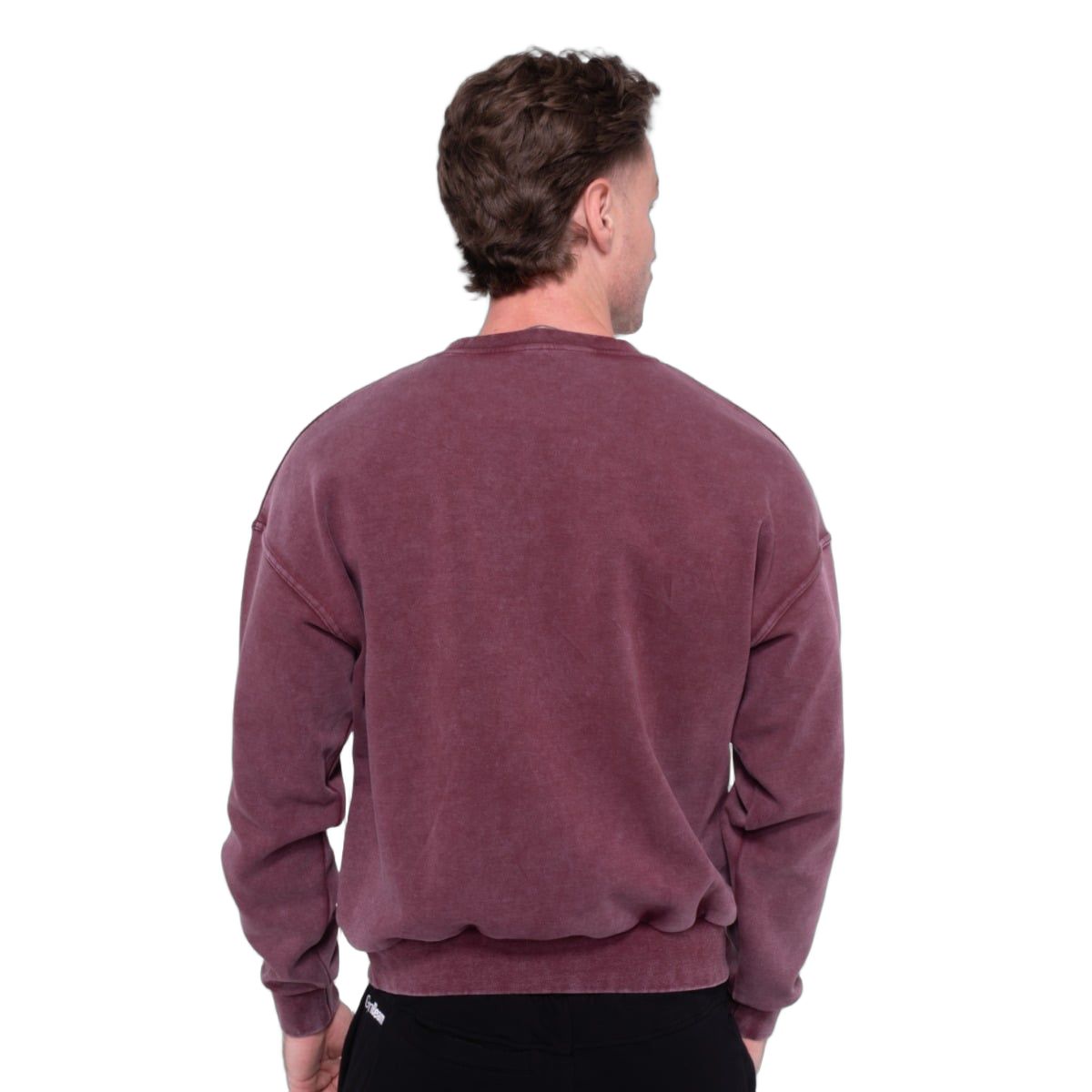 GymBeam Sweatshirt Herren Oversized ohne Kapuze in Burgunderrot Spike