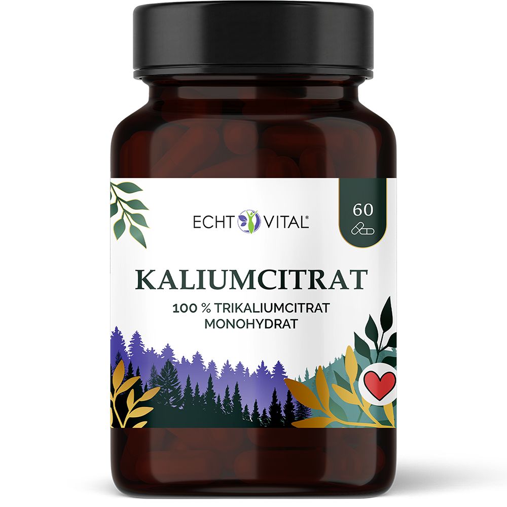 Echt Vital Kaliumcitrat Kapseln, 60 Stück.