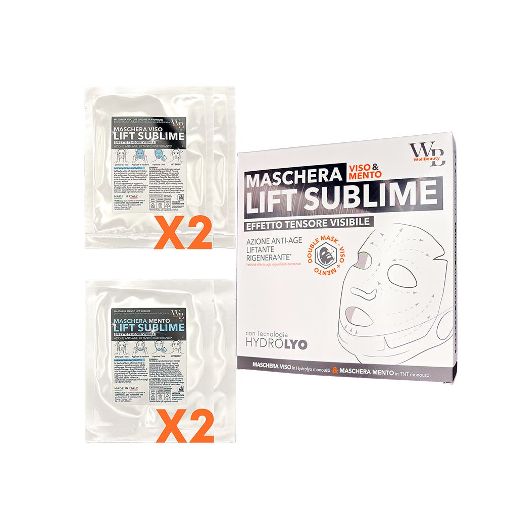 WellBeauty - Maschera Viso e Mento Liftante in Tessuto HydroLyo x 2