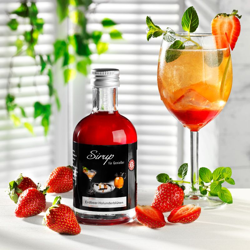 Schrader Sirup Erdbeer Holunderblüten