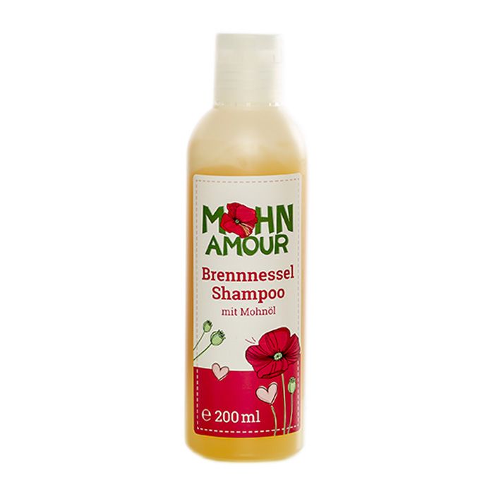 Brennessel-Shampoo mit Mohnöl – pflegend, mild reinigend & glänzend Mohn Amour 200 ml