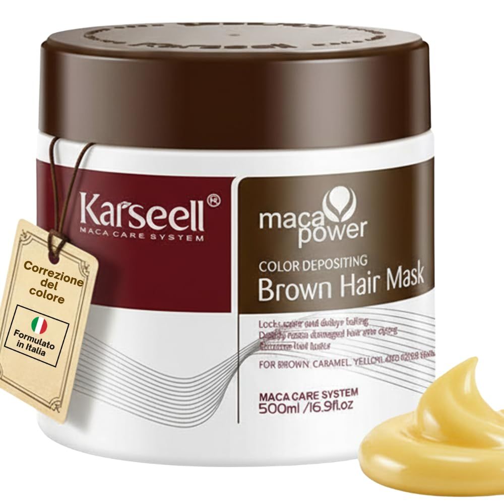 KARSEELL Maschera Capelli Colorante Marrone Nutriente Idratante Riparatrice Anticrespo