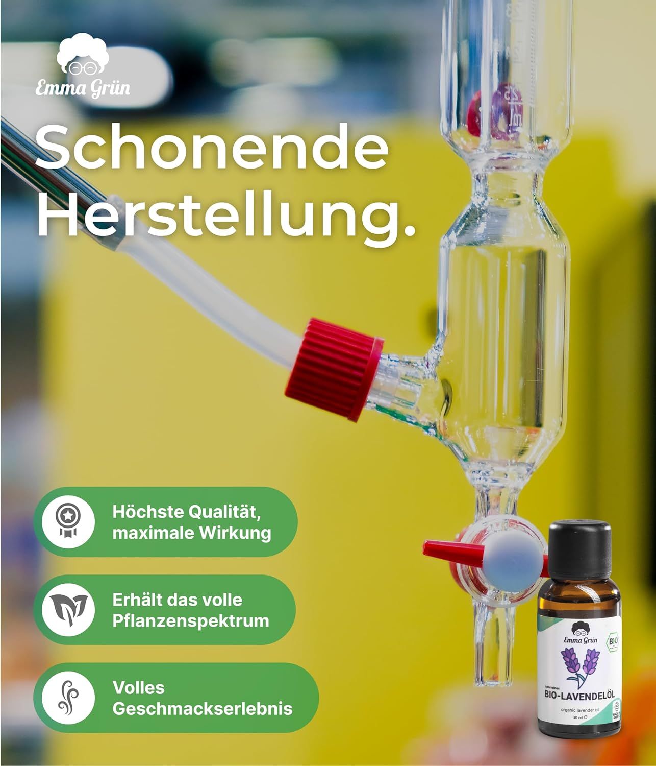 Emma Grün® ätherisches Bio Lavendelöl naturrein & hochdossiert