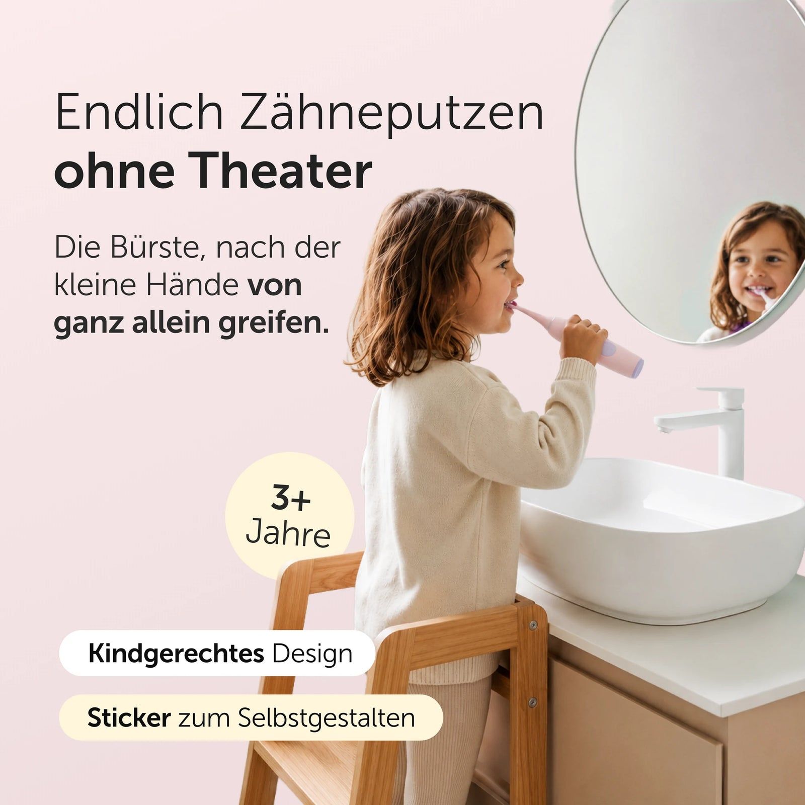 Wondersmile Kids Schallzahnbürste - Testsieger 2026 - elektrische Kinderzahnbürste ab 3 Jahren