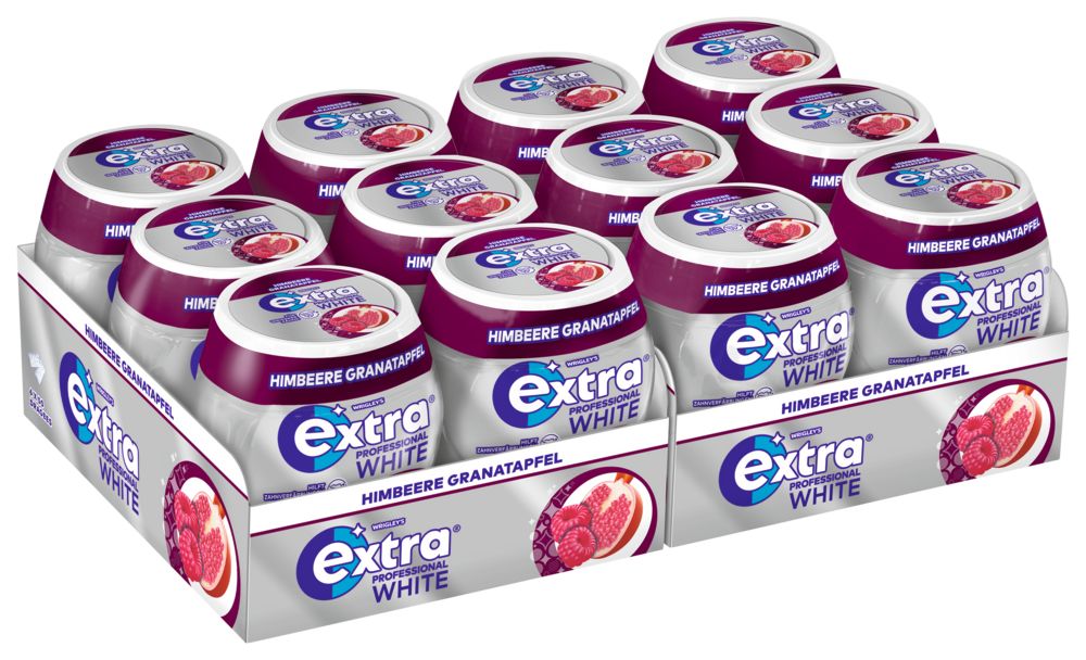 EXTRA PROFESSIONAL White Kaugummi Dose Himbeere Granatapfel