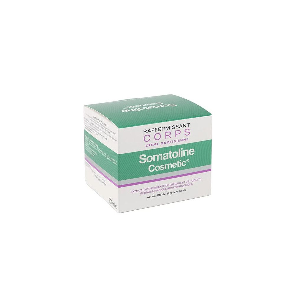 Produktverpackung. Aufschrift: BODY-LIFT, Crème Corps Redensifiante, Somatoline Cosmetic. Formel Pro-Collagen.