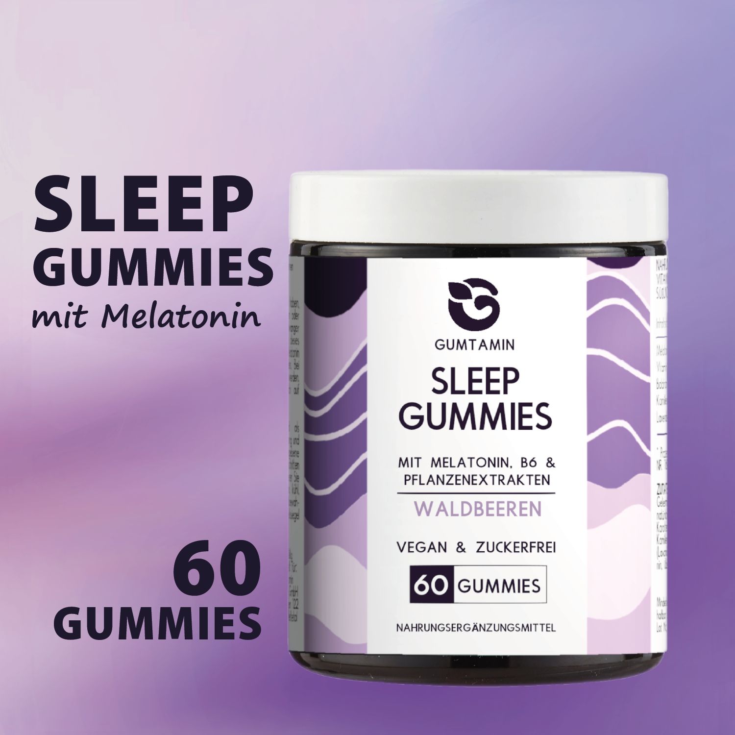 Kinder Sleep Gummies mit Melatonin | Gumtamin 60 St Gummibärchen