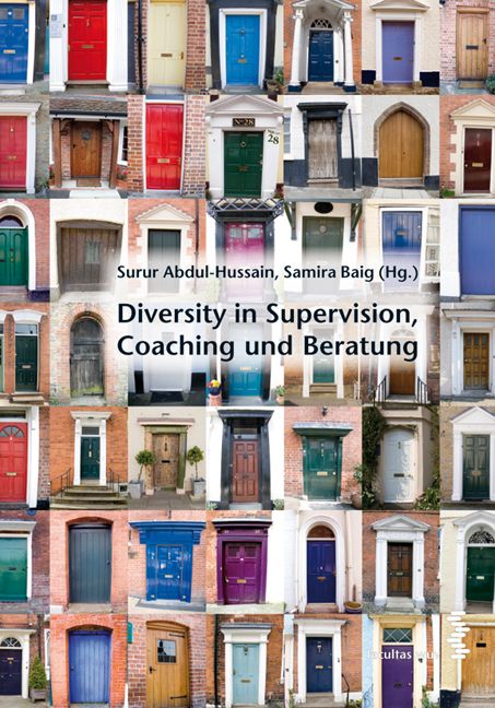 Buchcover mit Türen. Titel: Diversity in Supervision, Coaching und Beratung. Autoren: Surur Abdul-Hussain, Samira Baig.