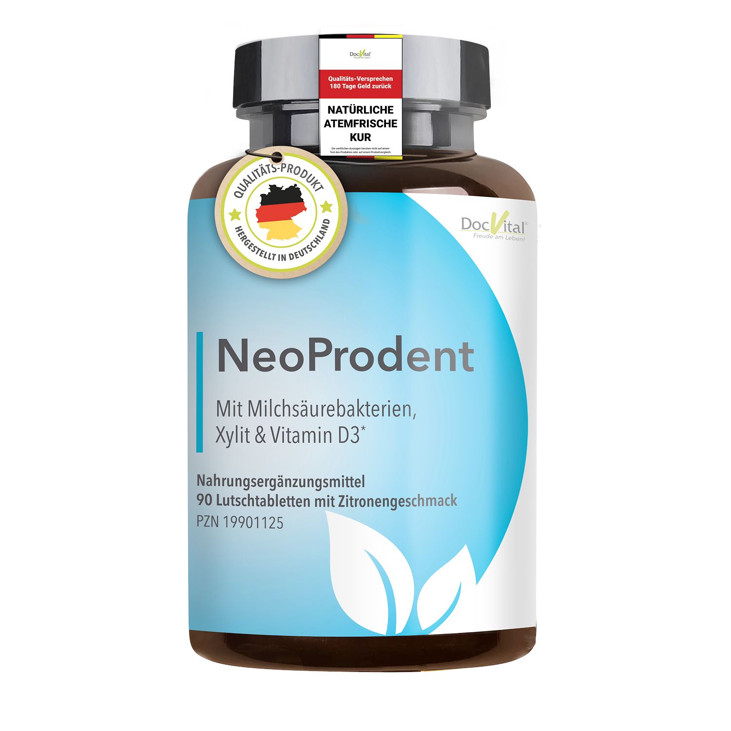 DocVital® Mundgeruch bekämpfen NeoProdent - Mundhygiene Lutschtabletten - Zitronengeschmack