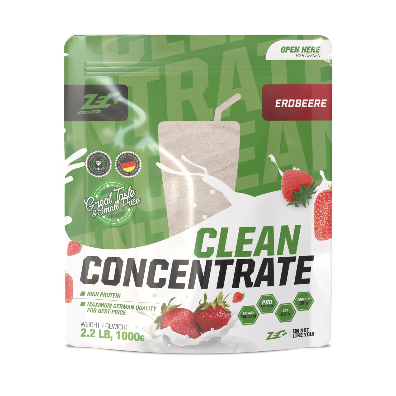 Zec+ Clean Concentrate Protein/ Eiweiß Erdbeere