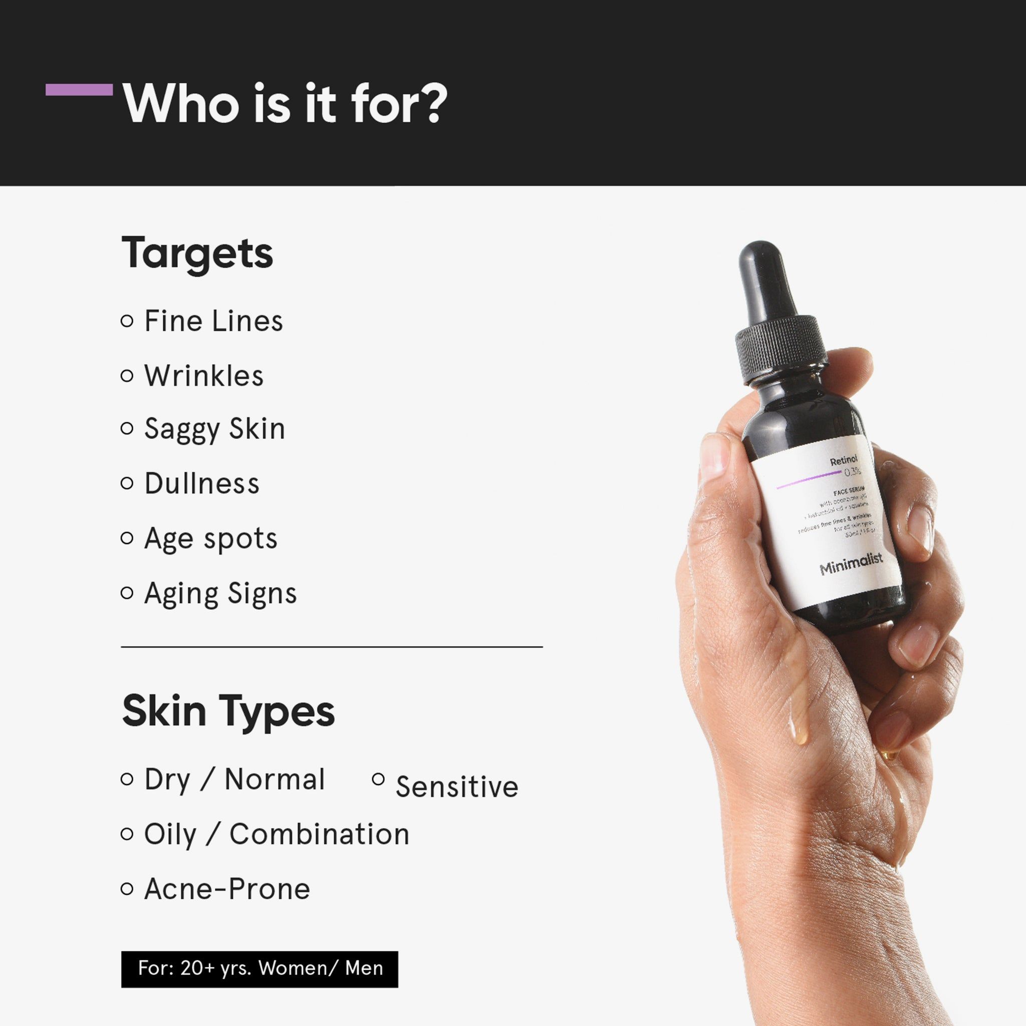 Minimalist, Retinol 0.3% Face Serum