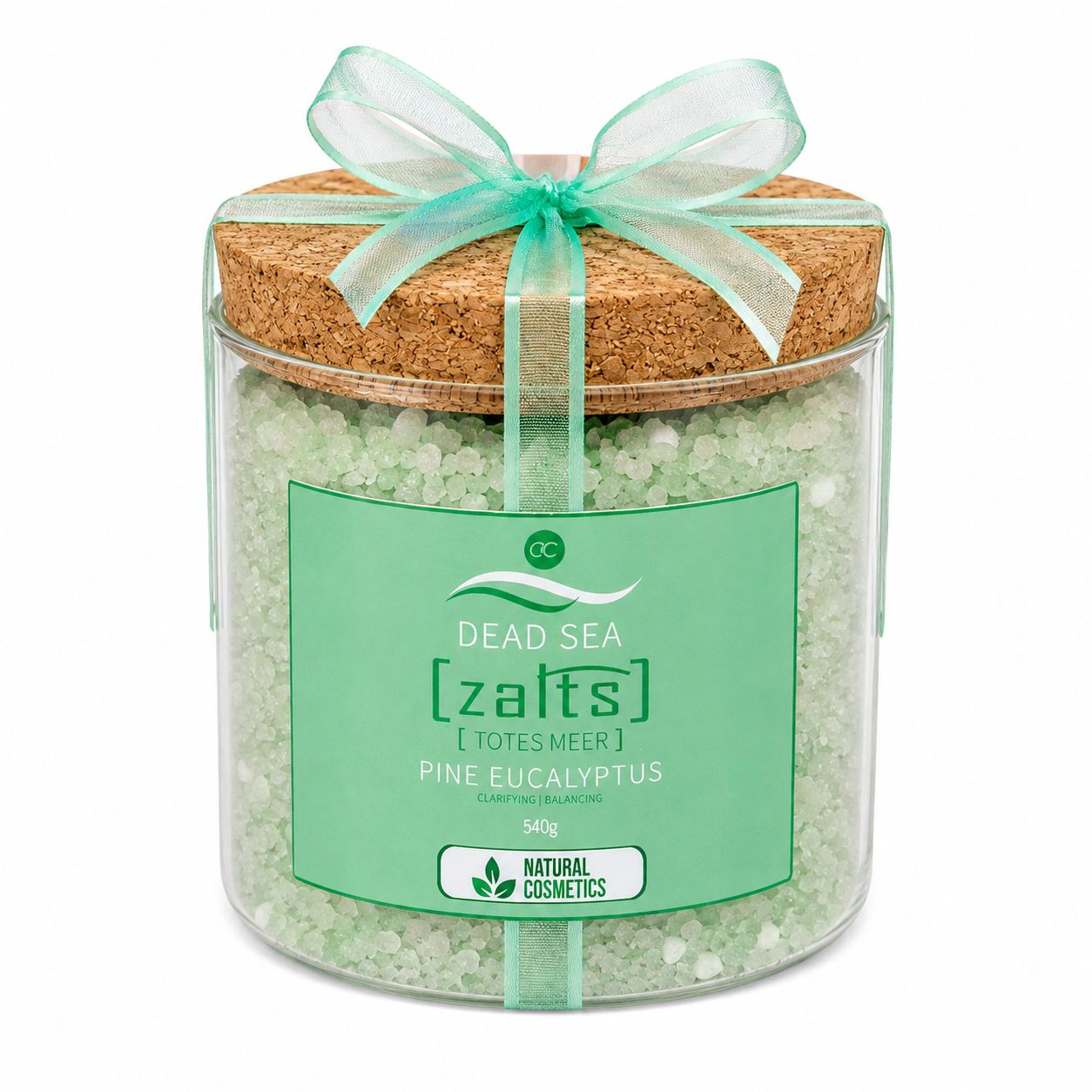 Accentra Badesalz Fichtennadel & Eukalyptus mit ätherischen Ölen im Glas Korkdeckel 540 g