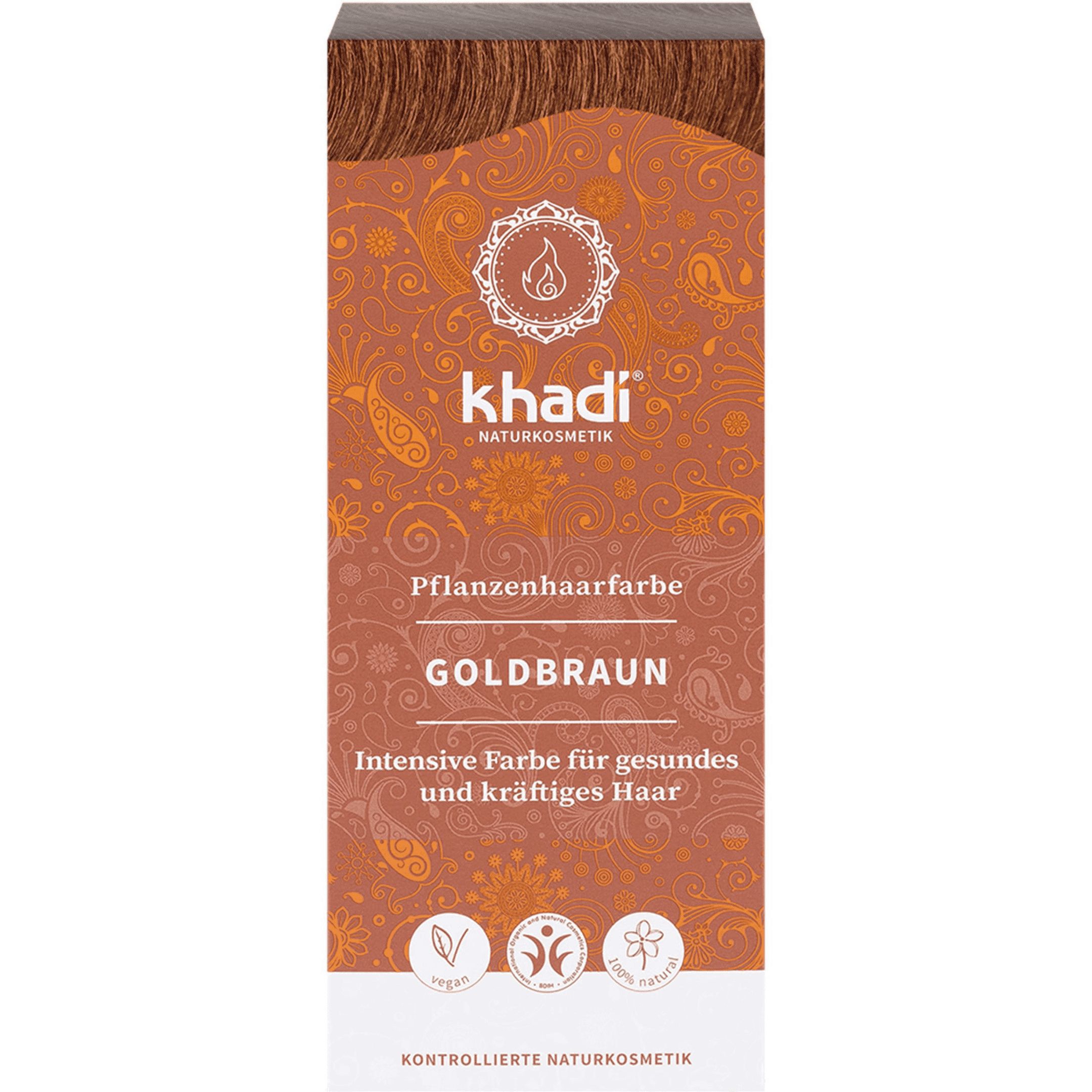 khadi Natural Cosmetics Pflanzenhaarfarbe Goldbraun 100 g