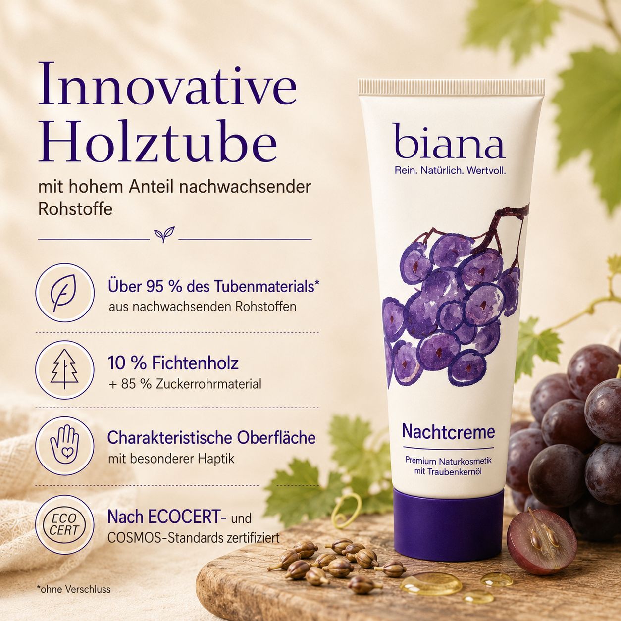 biana Nachtcreme – Premium Naturkosmetik mit Traubenkernöl