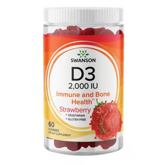 Swanson Vitamin D3 2000 IU - Erdbeere 60 Pc