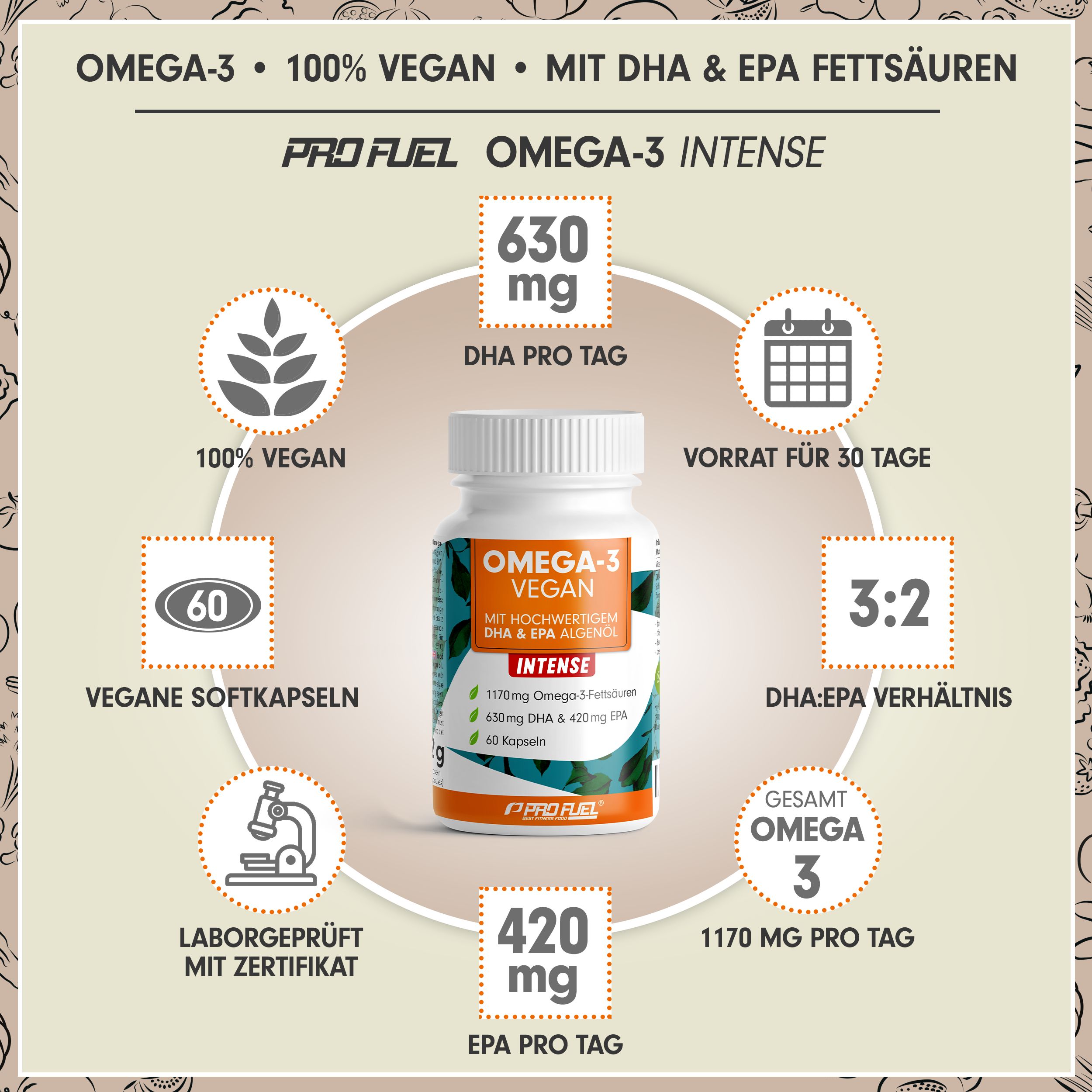 ProFuel - Omega-3 Vegan FORTE 60 Kapseln