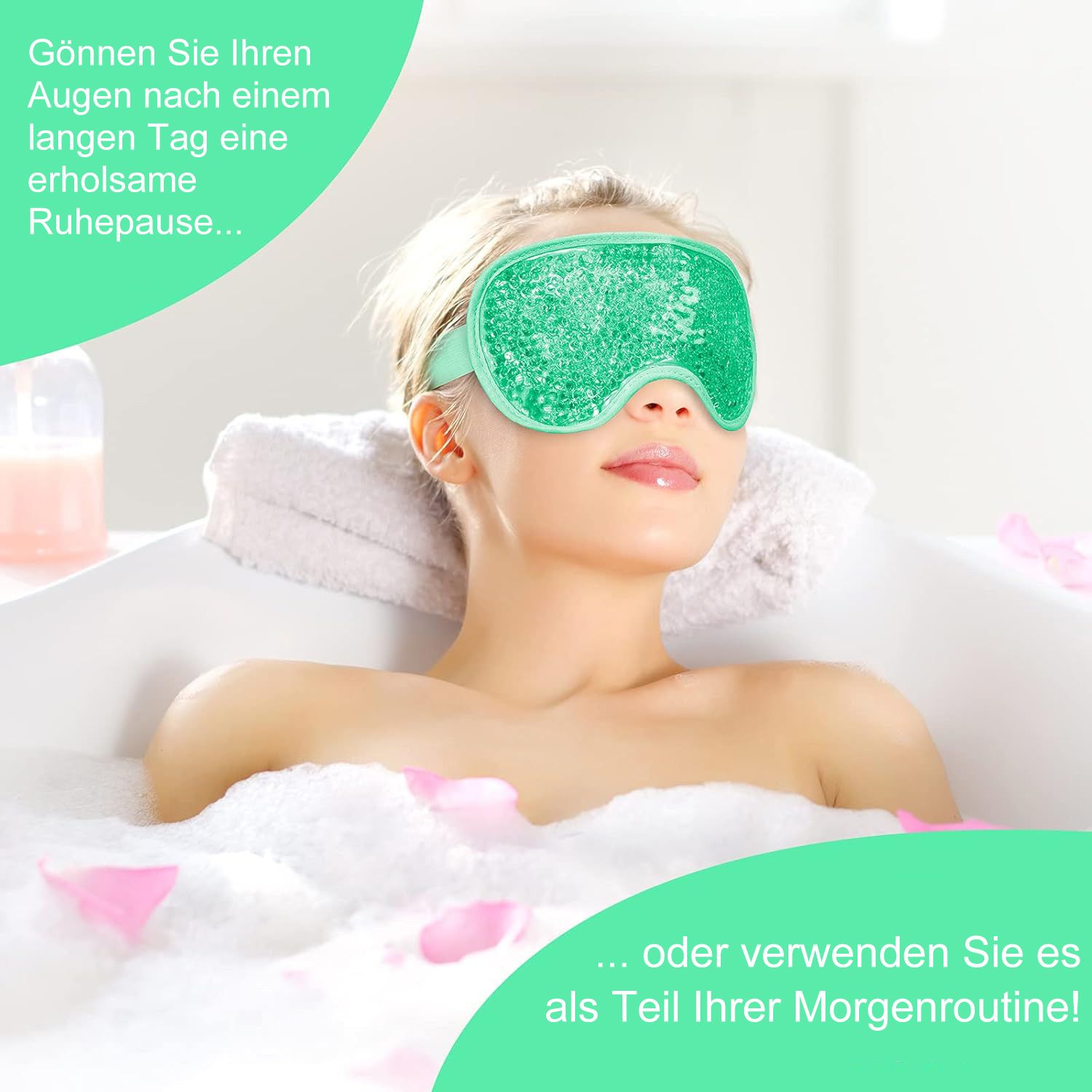 COOL-i Kühlende Gel Augenmaske,Wiederverwendbare Kompresse bei Schwellungen & Müdigkeit