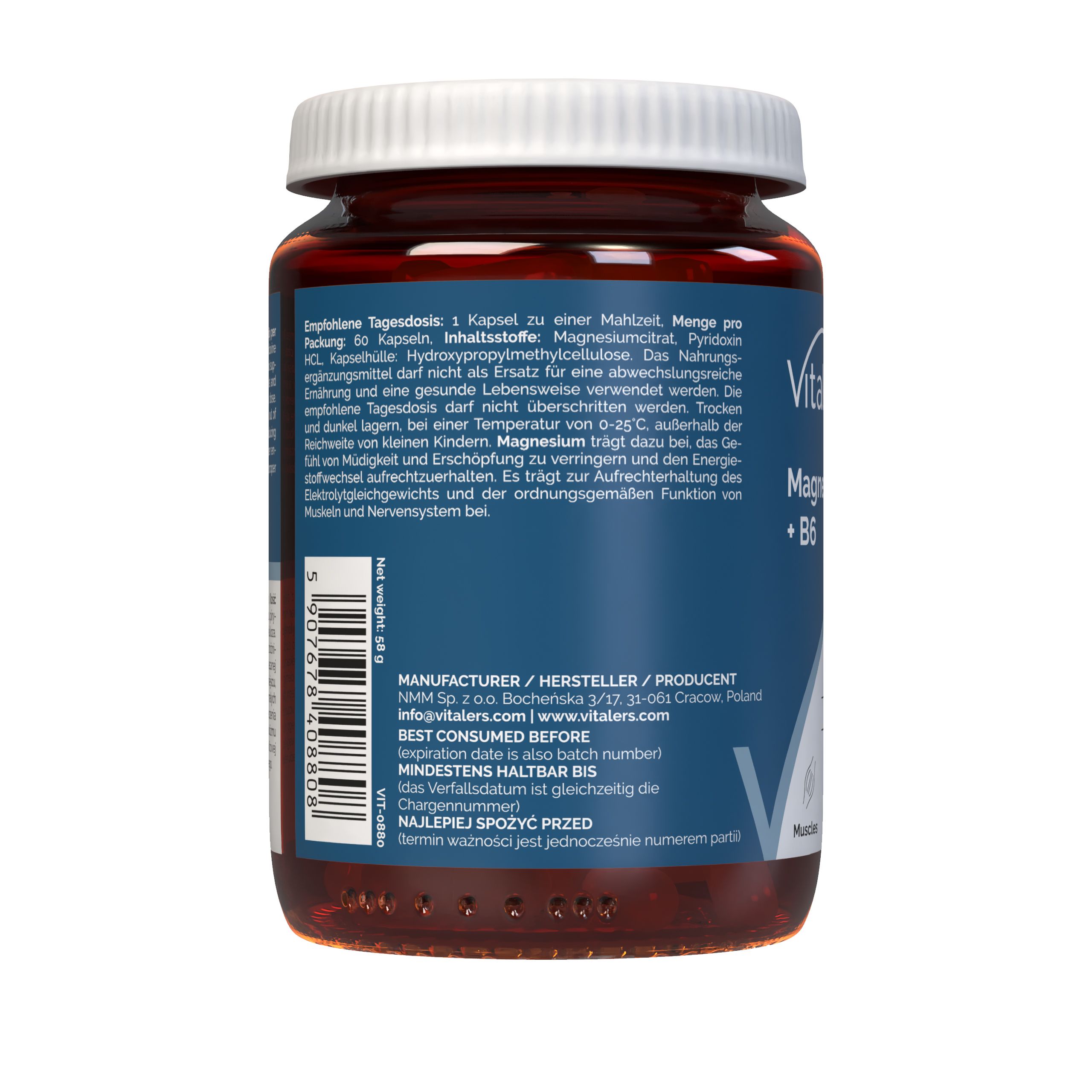 Vitaler’s Magnesium 125 mg + Vitamin B6