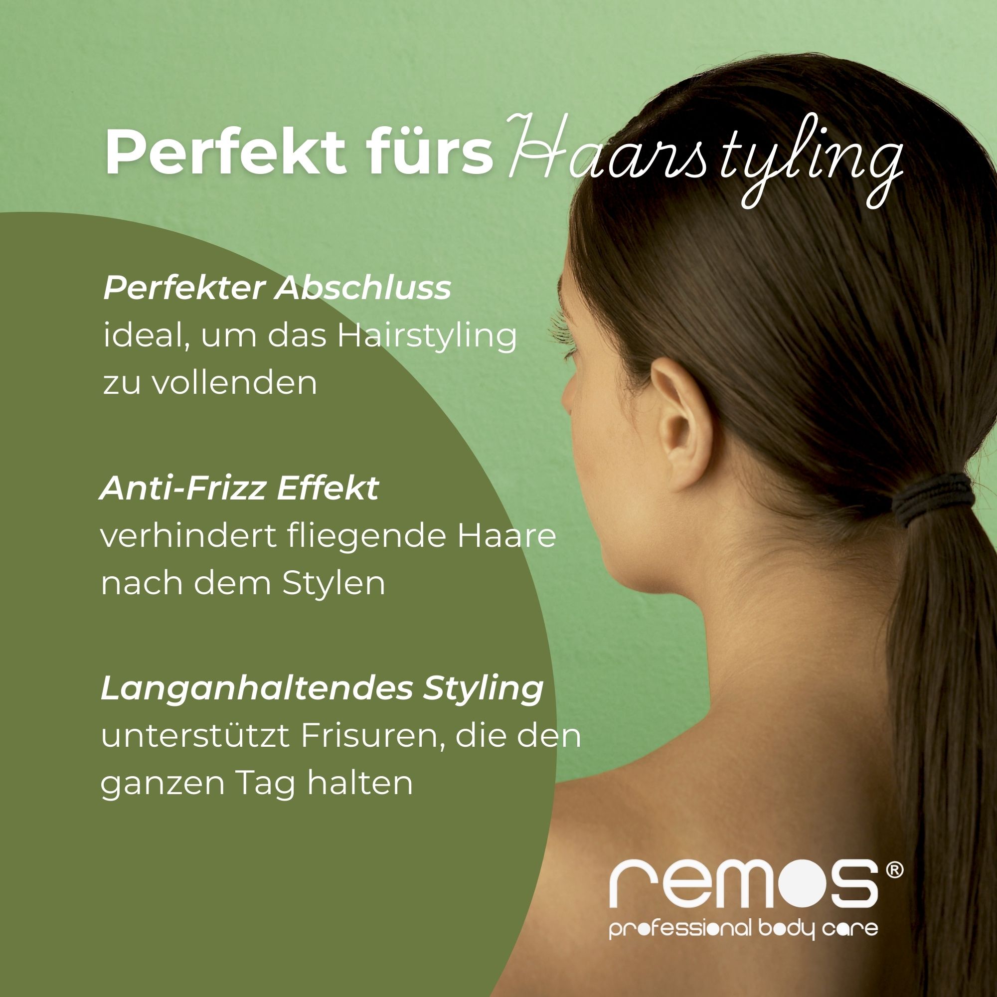 REMO'S Haarbürste für perfektes Haarstyling, Anti-Frizz-Effekt und langanhaltendes Styling.