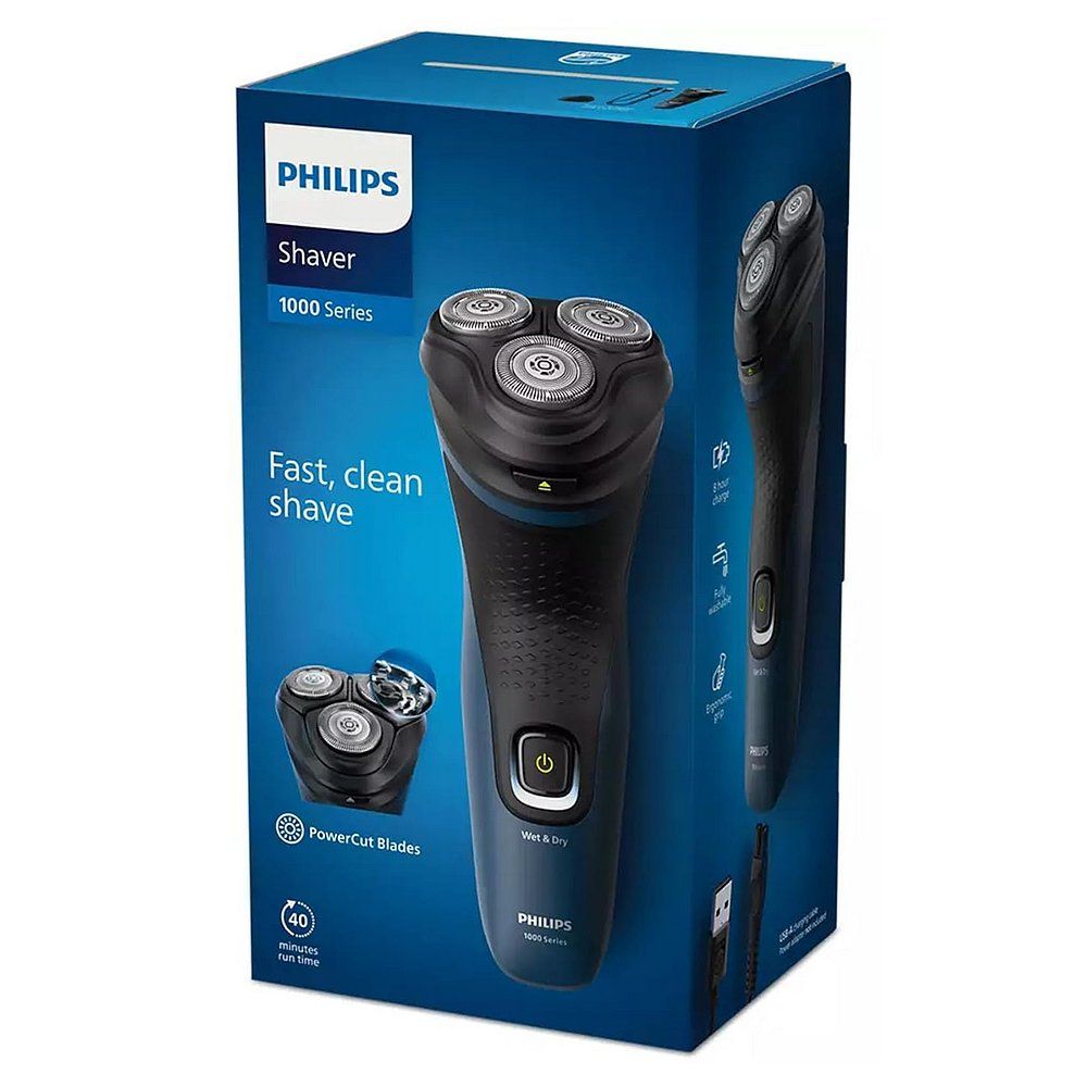 Verpackung des PHILIPS Rasierers S1151/00 mit Produktabbildung und Details.