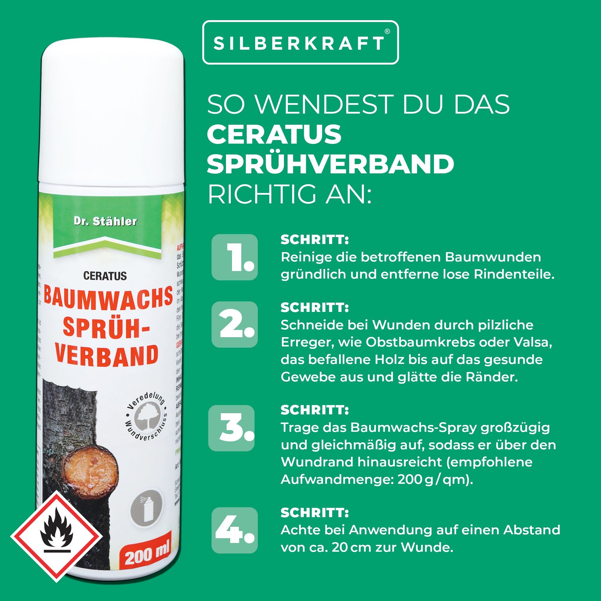 Silberkraft Baumwachs Sprühverband 200 ml