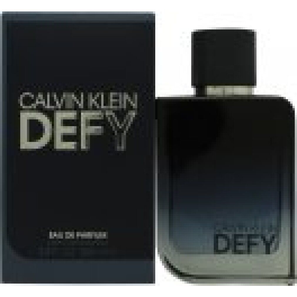 Calvin Klein Defy Eau de Parfum für Herren, 100ml Flakon und Verpackung.
