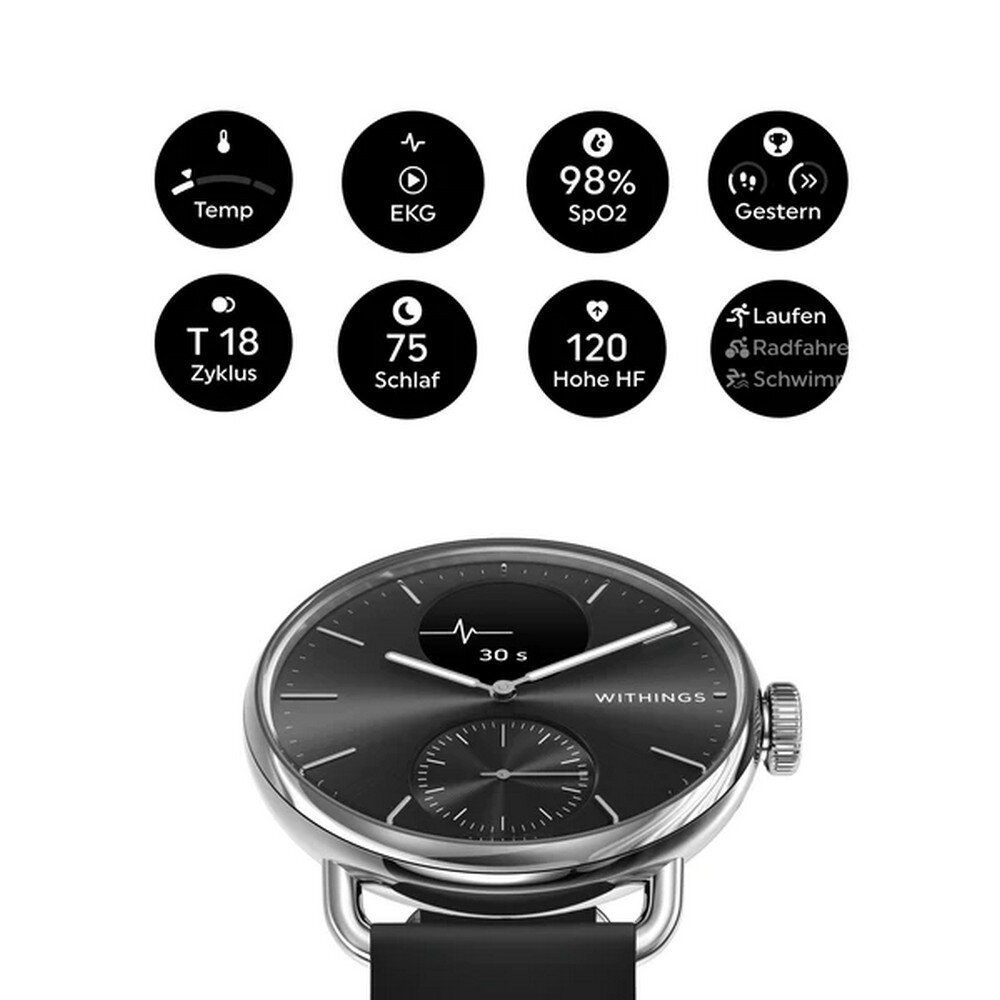 Withings Scanwatch 2, 38 mm, schwarz