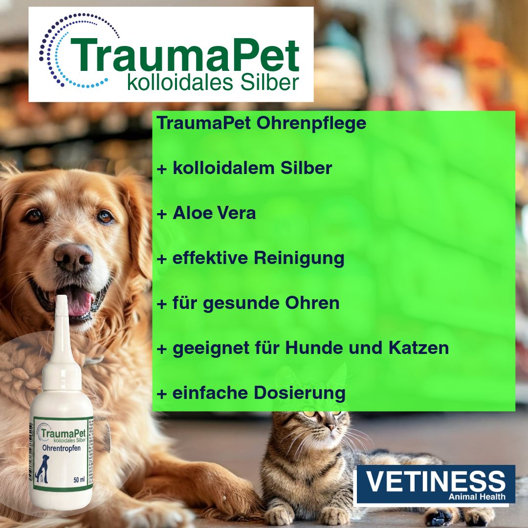 Traumapet Ohrentropfen für Hunde und Katzen