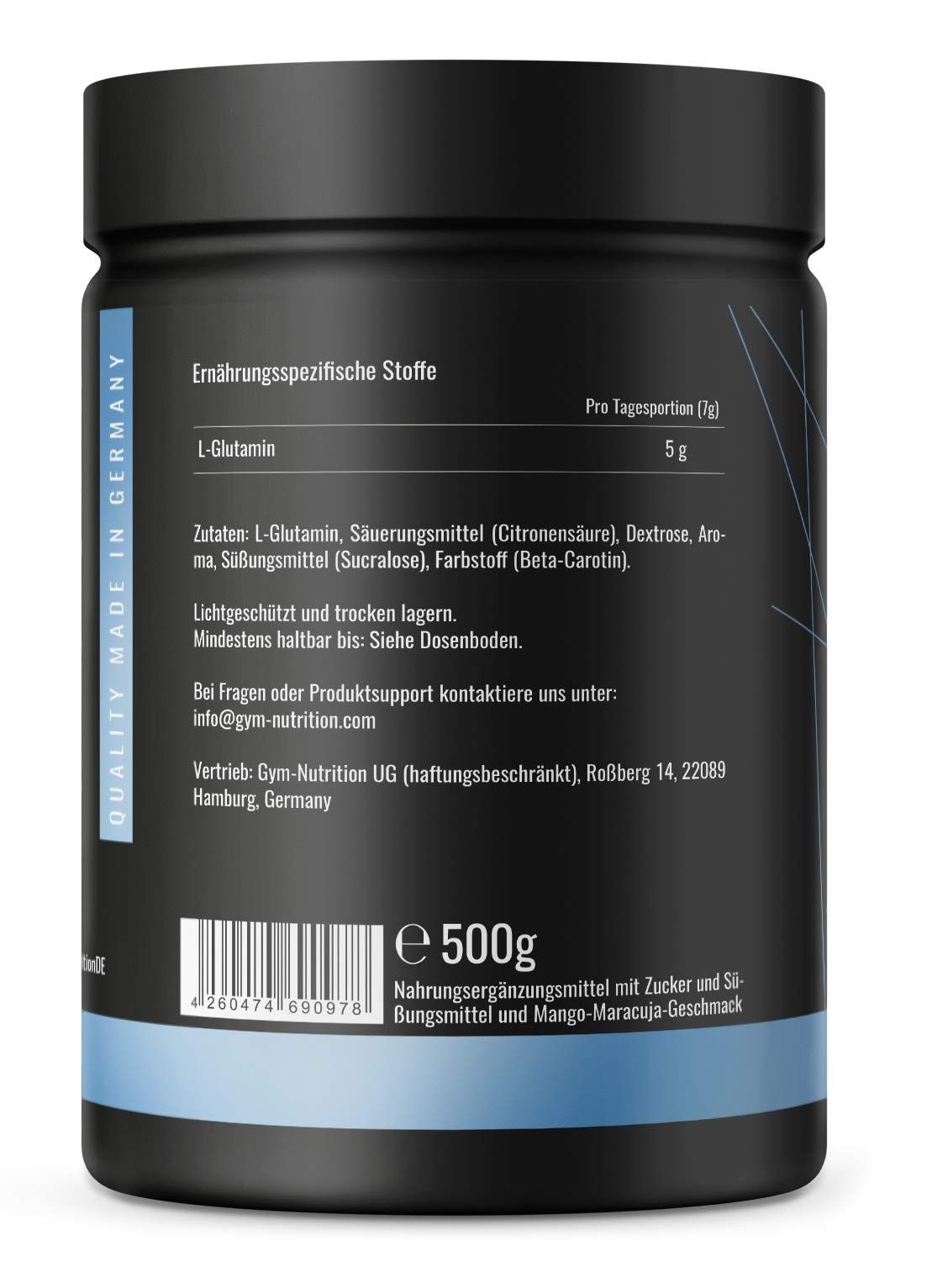 Gym Nutrition L-Glutamin Pulver Mango Maracuja