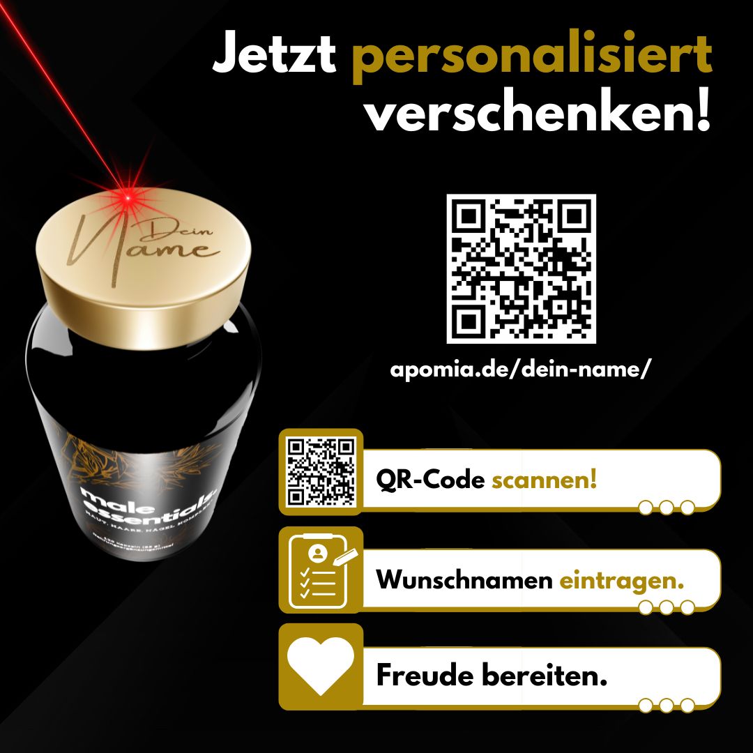 APOmia® male essentials. Haut-Haare-Nägel Komplex | Bambus-Extrakt Silizium Zink Biotin Selen Mann