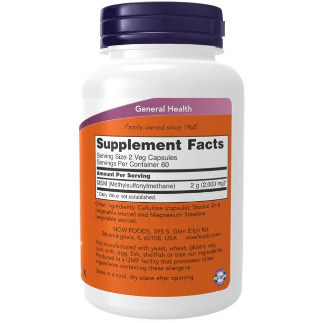 Weiße Flasche mit lila Deckel. Etikett mit "Supplement Facts" und Inhaltsangaben. Enthält 120 Veg-Kapseln.