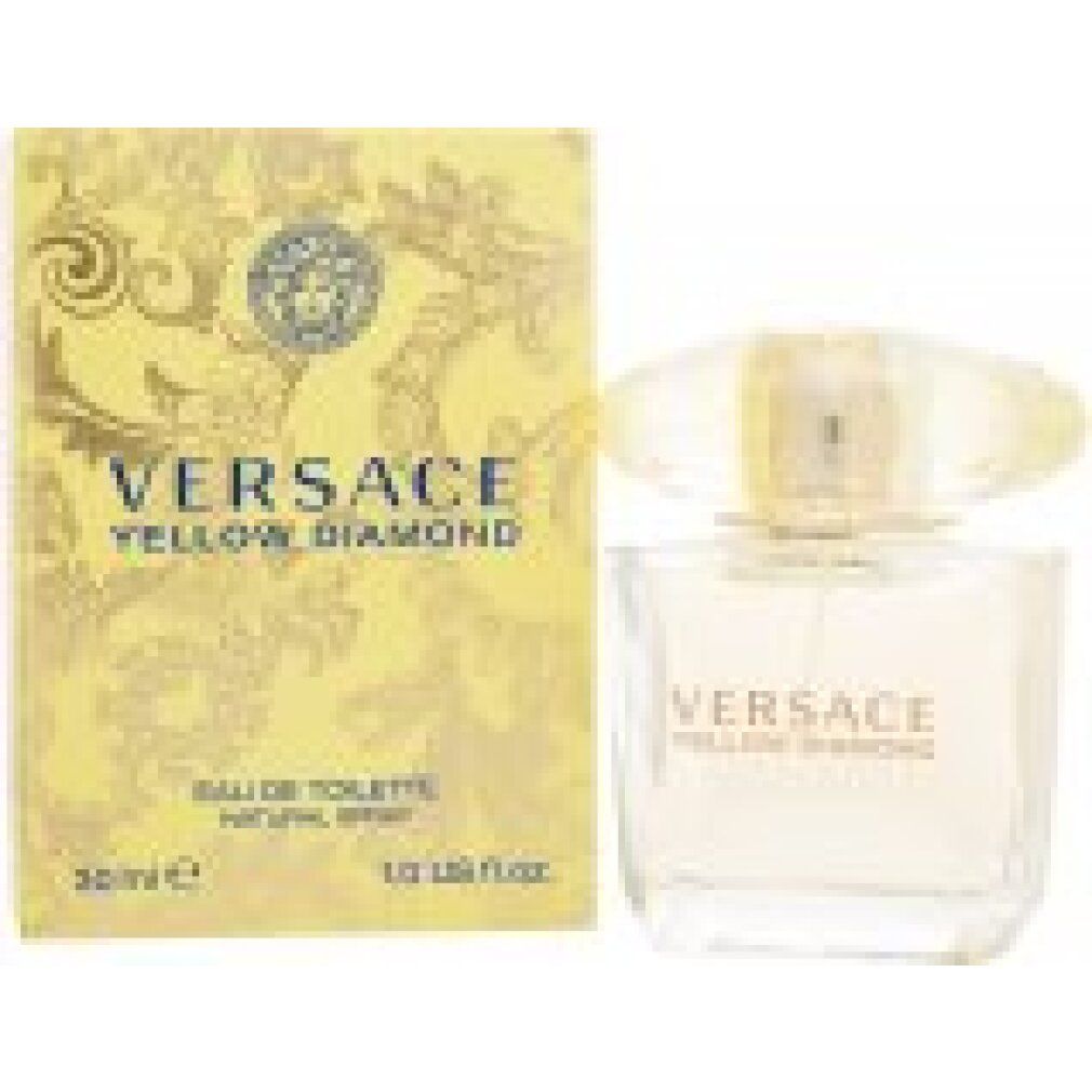 Gelbe Schachtel und Flakon. Aufschrift: Versace Yellow Diamond. Eau de Toilette Spray. 30 ml.