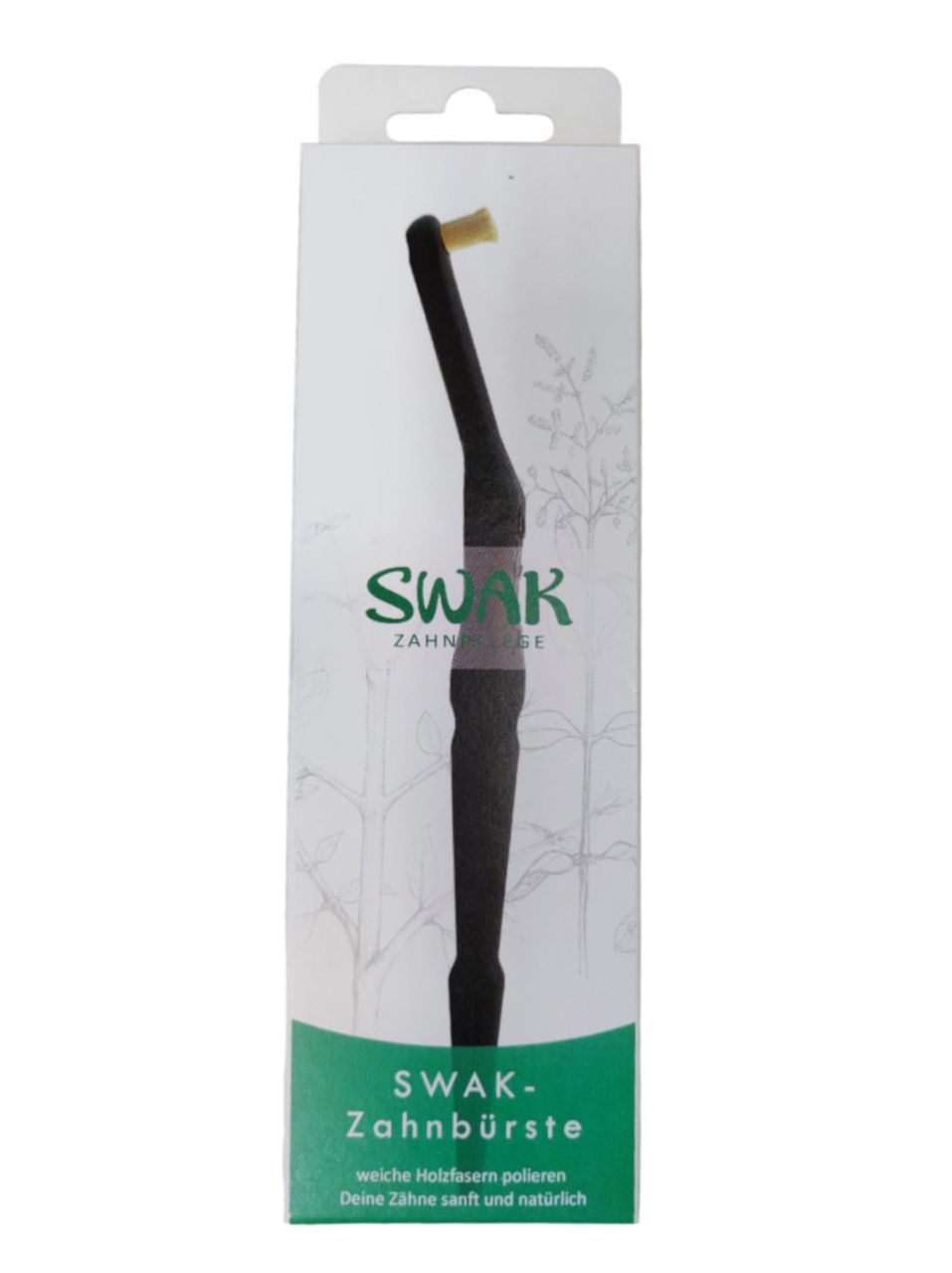 SWAK 3.4 - Miswak - SCHWARZ, Handzahnbürste, Naturzahnbürste, Biozahnbürste