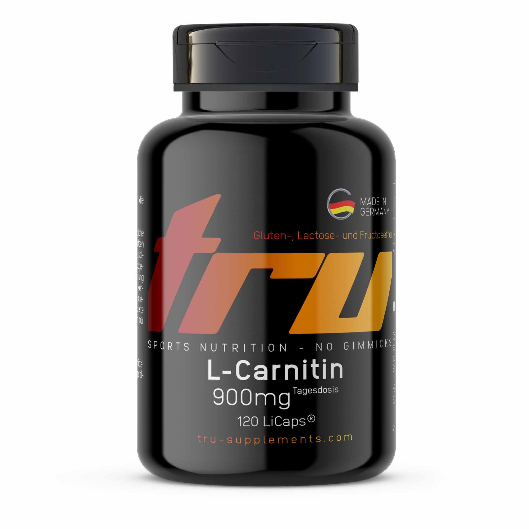 TRU L-Carnitin 900 mg Tagesdosis – Schluckfreundlich - Energie & Fettstoffwechsel 120 St