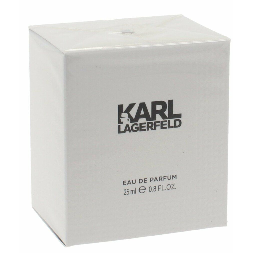 Weiße Verpackung mit Logo und Produktinformationen. Aufschrift: Eau de Parfum, 25 ml 0.8 FL.OZ.