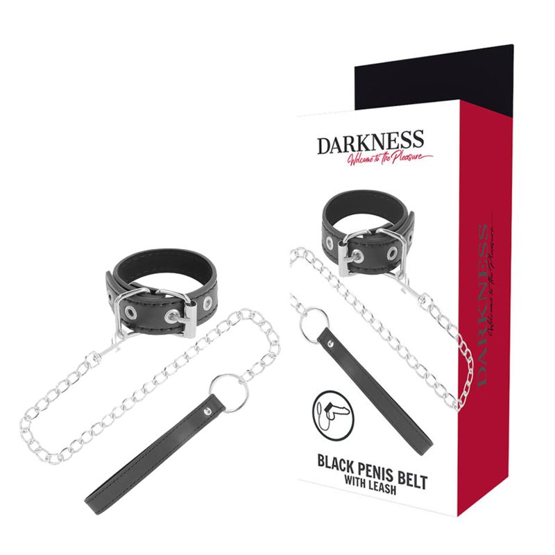 Darkness - Penisring mit Riemen 1 St